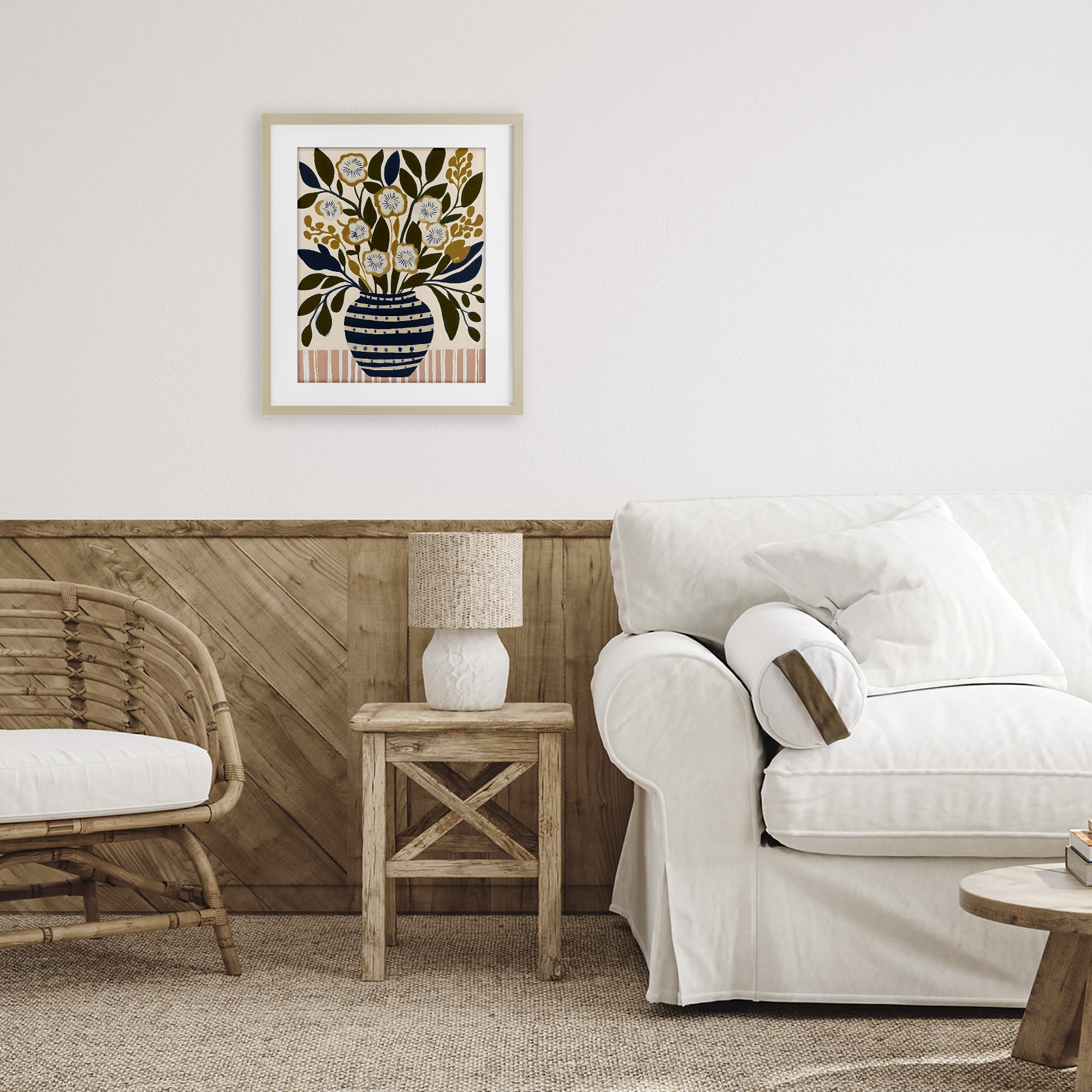Stupell Industries Wild Bloom Boho Arrangement Birch Framed Print Under Glass, design by Creative Studio