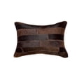thumbnail image 2 of HomeRoots 544621 12 x 20 in. Chocolate Patchwork Cowhide Lumbar Throw Pillow, 2 of 5