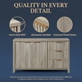 thumbnail image 5 of OAKHAM Storage Cabinet with 3 Drawers, Fluted Sideboard Buffet with Adjustable Shelf, Gray Oak, 5 of 7