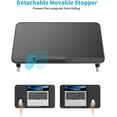 thumbnail image 3 of Leather Laptop Bed Tray Table, Adjustable Laptop Stand with Removable Stopper, Portable Lap Desks with Foldable Legs, Notebook Stand Breakfast Reading Desk for Sofa Couch(Large,Black), 3 of 5