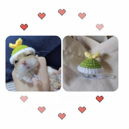 

Hamster Hat Mini Small Animals Hat With Adjustable Strap Hand Knitted Rainbow Carrot Tiny Hats For Pig Reptile Christmas Holiday Party Clothes