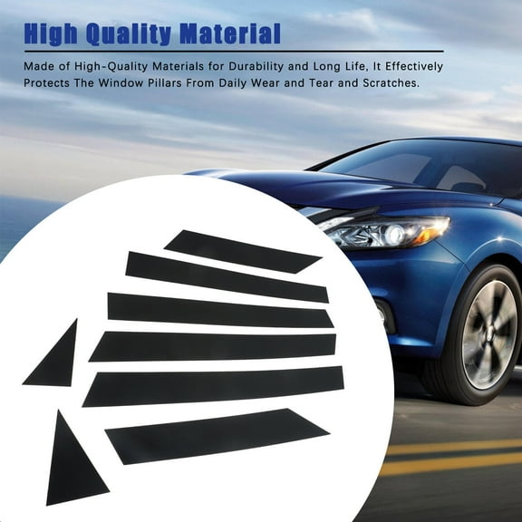 8 Pcs Door Cover Panel Trim Pillar Posts Black Replace Fit for Nissan Altima