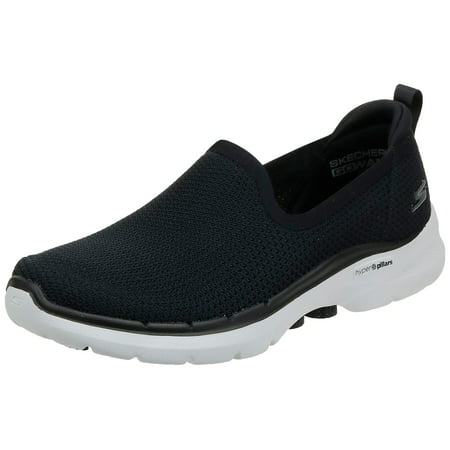Skechers Women's GO Walk 6-Clear Virtue Sneaker, Black/White, 6 ...