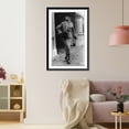thumbnail image 3 of Historic Framed Print, [Woman modeling Fath suit with funnel cuffs and large beaver hat], 17-7/8" x 21-7/8", 3 of 9