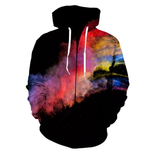 Nueva sudadera con cremallera y estampado 3D de humo colorido para hombres, mujeres y niños, ropa de calle, sudadera de manga larga, chaqueta de moda genial