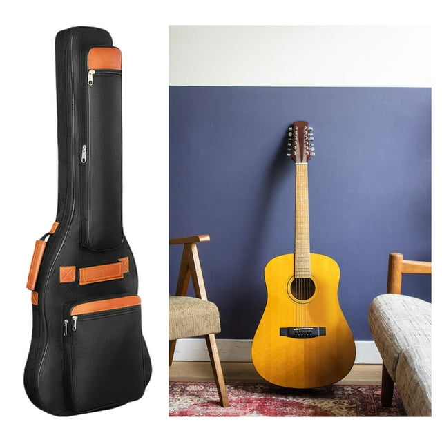 Bolsa portátil para guitarra eléctrica y bajo, mochila con correa de hombro ajustable, tela Oxford, estuche de viaje duradero, funda para guitarra par