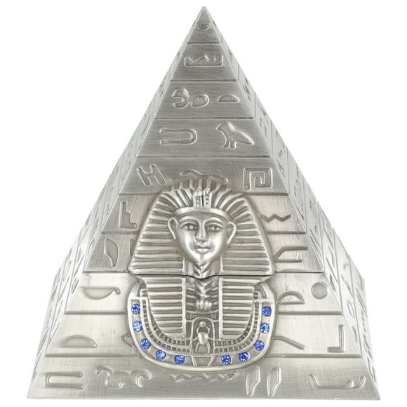 Ancient Egyptian Pyramid Shaped Jewelry Box Metal Pyramid Decoration Pyramid Storage Container