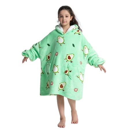 

Blotona Family Matching Sweatshirt Blanket Hoodie Wearable Blanket Reversible Oversized Hoodie Pajamas Parent-child Premium Sherpa Blanket Hoodie Women Men Kids