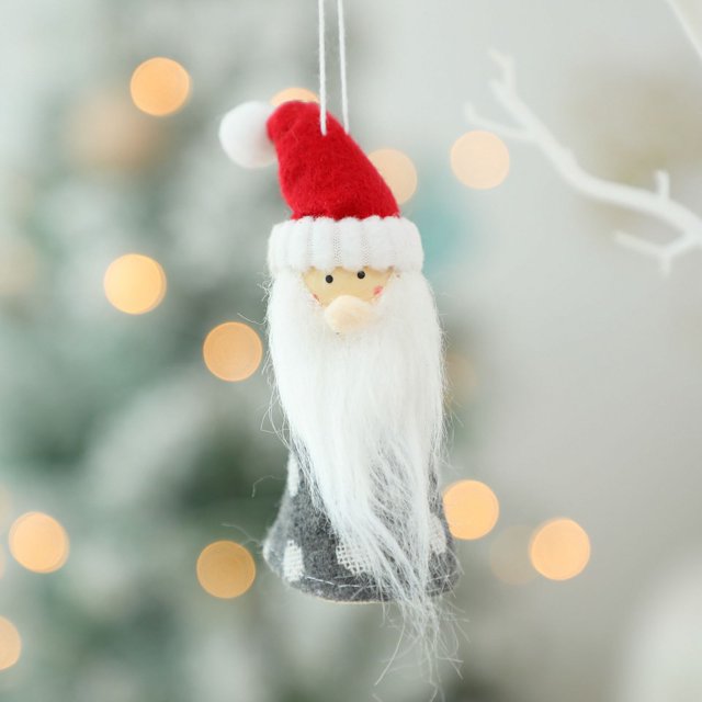 Adornos navideños, colgante de muñeco de fieltro de lana, colgante de muñeco bonito de dibujos animados, pequeño regalo, decoración para niños