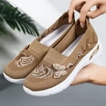 thumbnail image 6 of HTHLVMD Floral Embroidered Mesh Sneakers, Slip-On Walking Shoes, Womens Breathable Knit Slip-On Walking Shoes Embroidered Slip On Sneakers Lightweight Comfortable Orthopedics Walking Shoe, Khaki 8.5, 6 of 6
