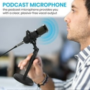 iDance Cardioid XLR Condenser Microphone Kit, Plug & Play Professional Studio Recording Microphone for Podcast, Gaming, USB Condenser Microphone, Broadcasting Microphone Kit