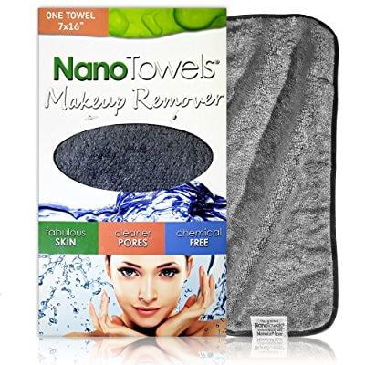 nano towel makeup remover face cloth. remove cosmetics fast and chemical free. wipes away facial dirt and oil like an eraser. great for sensitive skin, acne, exfoliating, mascara, etc. 7 x