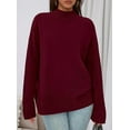 thumbnail image 5 of PRETTYGARDEN Womens Fall Casual Long Sleeve Tops Loose Mock Neck Drop Shoulder Knit Going Out Pullover Sweaters, 5 of 10