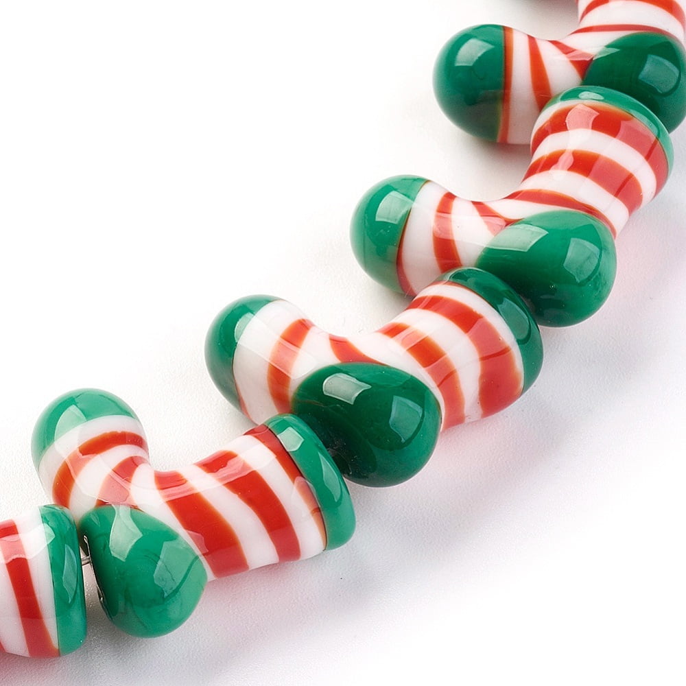 20 pc Handmade Lampwork Beads Christmas Stocking Colorful 17~19x20~21x10~11mm Hole: 1.2mm Material: Lampwork