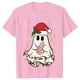 thumbnail image 1 of Camisetas de libro de fantasma de Navidad para mujer, ropa de libro de lectura de fantasma, camisetas de Navidad de manga corta, camisetas casuales de moda, Tops, 1 of 5