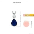 thumbnail image 3 of Angara Necklace - Natural Blue Sapphire Teardrop Pendant Necklace with Diamond in 14K White Gold for Women | September Birthstone, Birthday, Anniversary, Christmas, Jewelry Gift for Women, 3 of 8