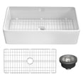 thumbnail image 4 of 36" Fireclay Farmhouse Kitchen Sink with Bottom Grid and Basket Strainer 90Lb, 4 of 7