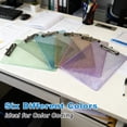 thumbnail image 5 of AGCAN 6 Pack Clipboards with Low Profile Clip, Glitter Clipboards, 9" x 12.5" Plastic Clip Board with Ruler Measurements, for Office Supplies Classroom Teacher College, Assorted Colors, 5 of 9