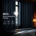 thumbnail image 5 of HPD Half Price Drapes Story Blue Grommet Faux Linen Room Darkening Curtains for Bedroom & Living Room Curtains (1 Panel), Door & Window Curtains 108 inches long, Grommet curtains & drapes, 50W X 108L, 5 of 9