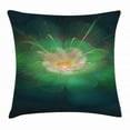 thumbnail image 1 of Fractal Throw Pillow Cushion Cover, Digital Abstract Floral Pattern in Tones Flower Blooms Artsy Illustration Image, Decorative Square Accent Pillow Case, 24 X 24 Inches, Hunter Green, by Ambesonne, 1 of 2