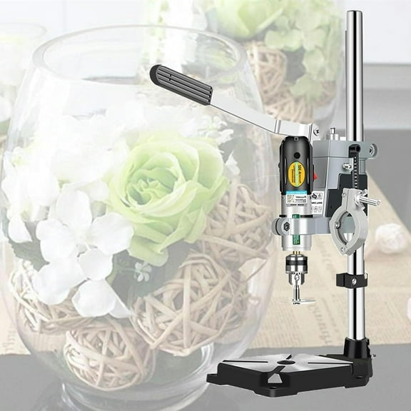 Electric Glass Bottle Polishing Machine, Multifunctional Wine Bottle Rotary Cutting Tool Kit, 5000-8000r/min Idling Speed, Single Hole Aluminum Base, for DIY Creative Decoration