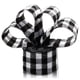 thumbnail image 1 of Cinta de lino decorativa Inteprter Navidad a cuadros Blanco negro 15m, 1 of 6