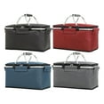 thumbnail image 4 of MOPOOR nsulated Picnic Basket, Water Resistant & Leakproof Collapsible Portable Cooler Basket Set with Aluminium Handle for Travel,Foldable Grocery Bag,for Beach, Picnic, Office Work, 4 of 9