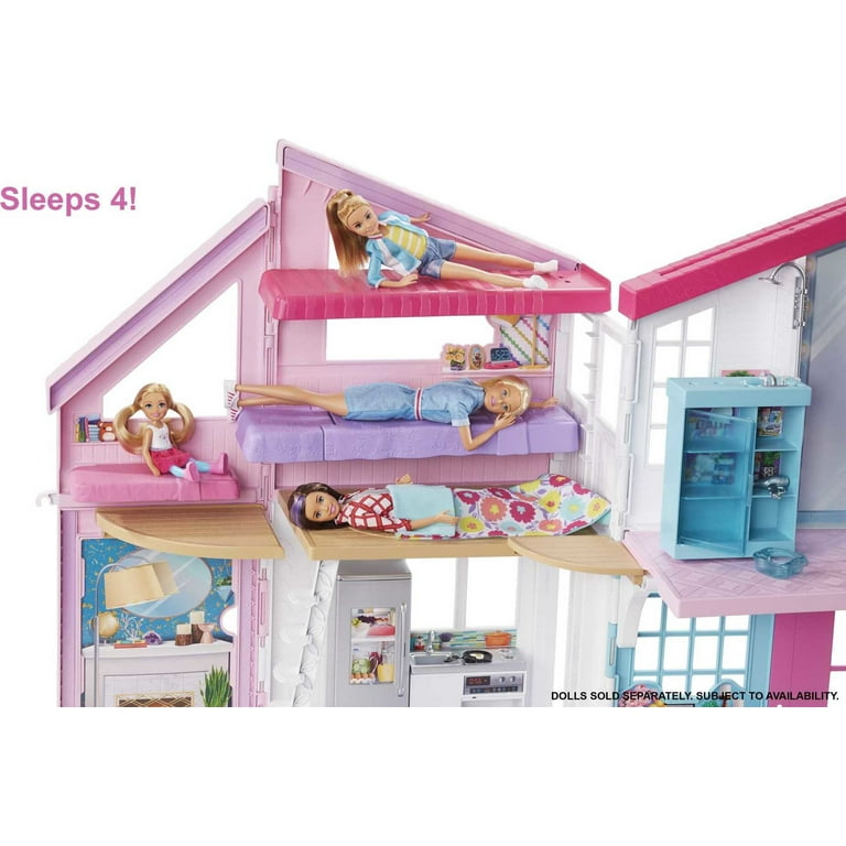 Barbie Malibu House Dollhouse Playset with 25+ Furniture and