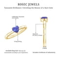 thumbnail image 5 of Rosec Jewels Tanzanite Heart Promise Ring for Women - Tanzanite Diamond Ring - 6 mm - AAA Quality - Ready to Gift for Valentines, 10K Yellow Gold, US 6.00, 5 of 8