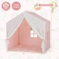 thumbnail image 3 of Costway Kid's Play Tent Toddler Playhouse Castle Solid Wood Frame with Washable Mat Pink Pink, 3 of 10