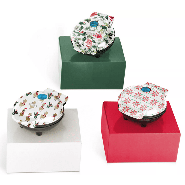 Dash Set of 3 Mini Pizzelle Makers(Holiday Print)