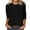 #Solid Color-Black, variant on Jewelreauty Elbow Length Crewneck Shirts Women 3/4 Sleeve Casual Loose T-Shirts Summer Solid Tunic Tops with Pocket (S, Black)