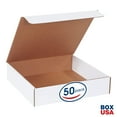 thumbnail image 2 of BOX USA Corrugated Cardboard Literature Mailers, 13 x 13 x 4 Inches, Tuck Top One-Piece, Die-Cut Shipping Boxes, Large White Mailing Boxes Pack of 50, 2 of 8