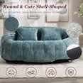 thumbnail image 2 of Homefun 59" Plush Bean Bag Sofa Chair,High Density Foam Filled Lazy Couch, Modern Chenille Floor Lounger with 2 Pillows,Comfy Accent Sofa,Teal Blue, 2 of 8