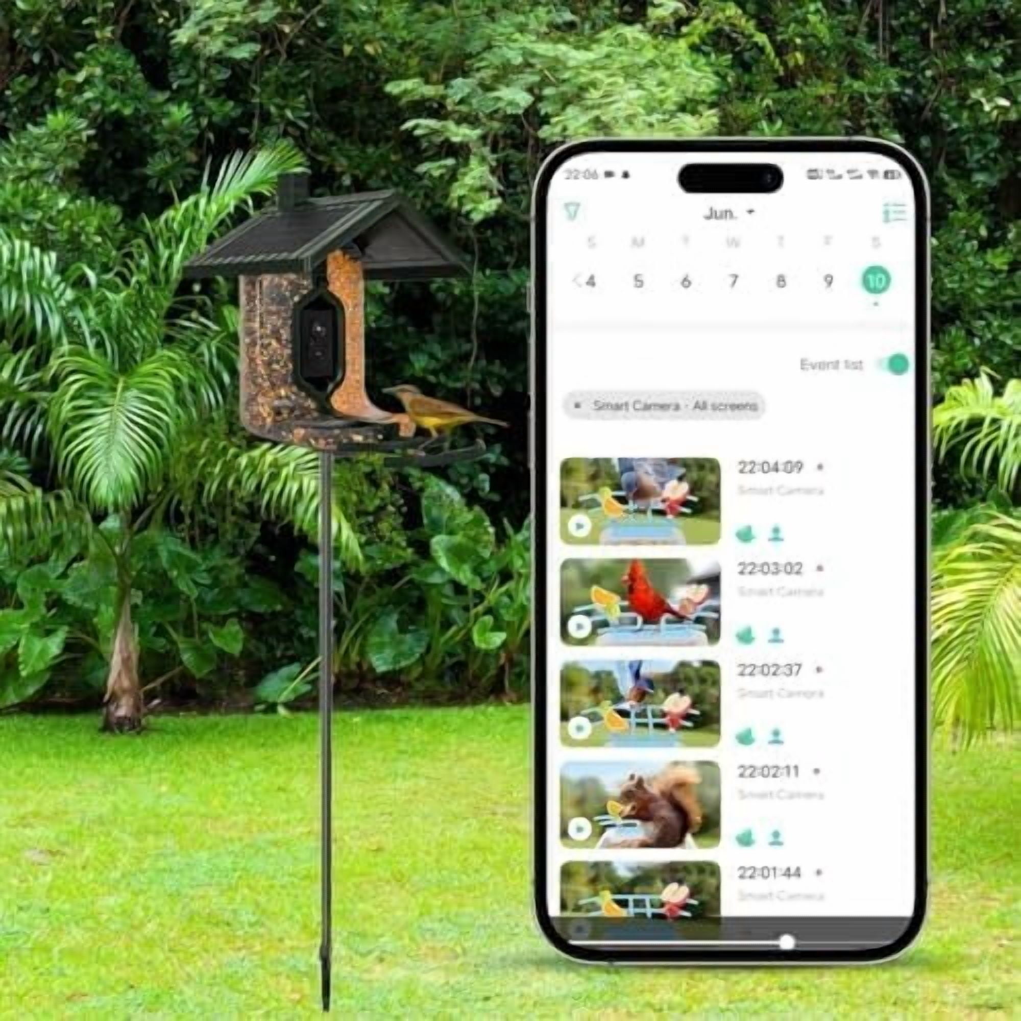 Smart Bird Feeder Pole Stand Compatible for Feathersnap Smart Birdfeeder  Metal Bird House Pole for Outdoor Garden