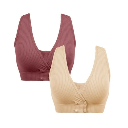 

Women s Solid Color Adjust Seamless Breathable Feeding Pajamas Bra 2PC