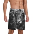 thumbnail image 2 of Balery Geometric Bull Design Pantalones cortos de pijama de punto de algodón para hombre con cinturilla y bolsillos-Large, 2 of 6