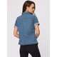 thumbnail image 4 of Camisa de mezclilla Allegra K para mujer con cuello de manga corta y bolsillo en el pecho Azul S, 4 of 6