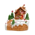 thumbnail image 3 of Centro de mesa con movimiento musical de casa navideña con luces y música, escena de nieve, regalos de fiesta para esposa, cumpleaños de año Nuevo 1 hombre de jengibre, 3 of 8