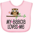 thumbnail image 3 of Inktastic My Babcia Loves Me Girls Owl Girls Baby Bib, 3 of 4