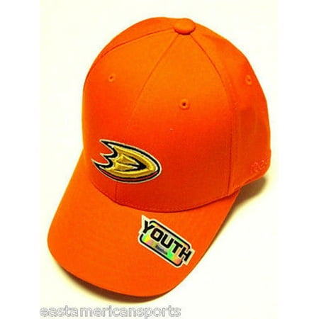 - Anaheim Mighty Ducks NHL Reebok YOUTH 4-7 Orange w/ Logo Hat Cap Structured Kids