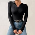 thumbnail image 2 of TRUBKH Fall Outfits for Women Long Sleeve Shirts Lapel Business Casual Outfits for Women Slim Fit Tunic Tops Blouse Cotton Blend Solid Tops Going Out Tops Flowy Top Fall Tops for Women Black One Size, 2 of 4