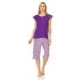 thumbnail image 2 of 5035C Womens Capri Set Sleepwear Pajamas Woman Sleep Nightshirt Purple M, 2 of 5