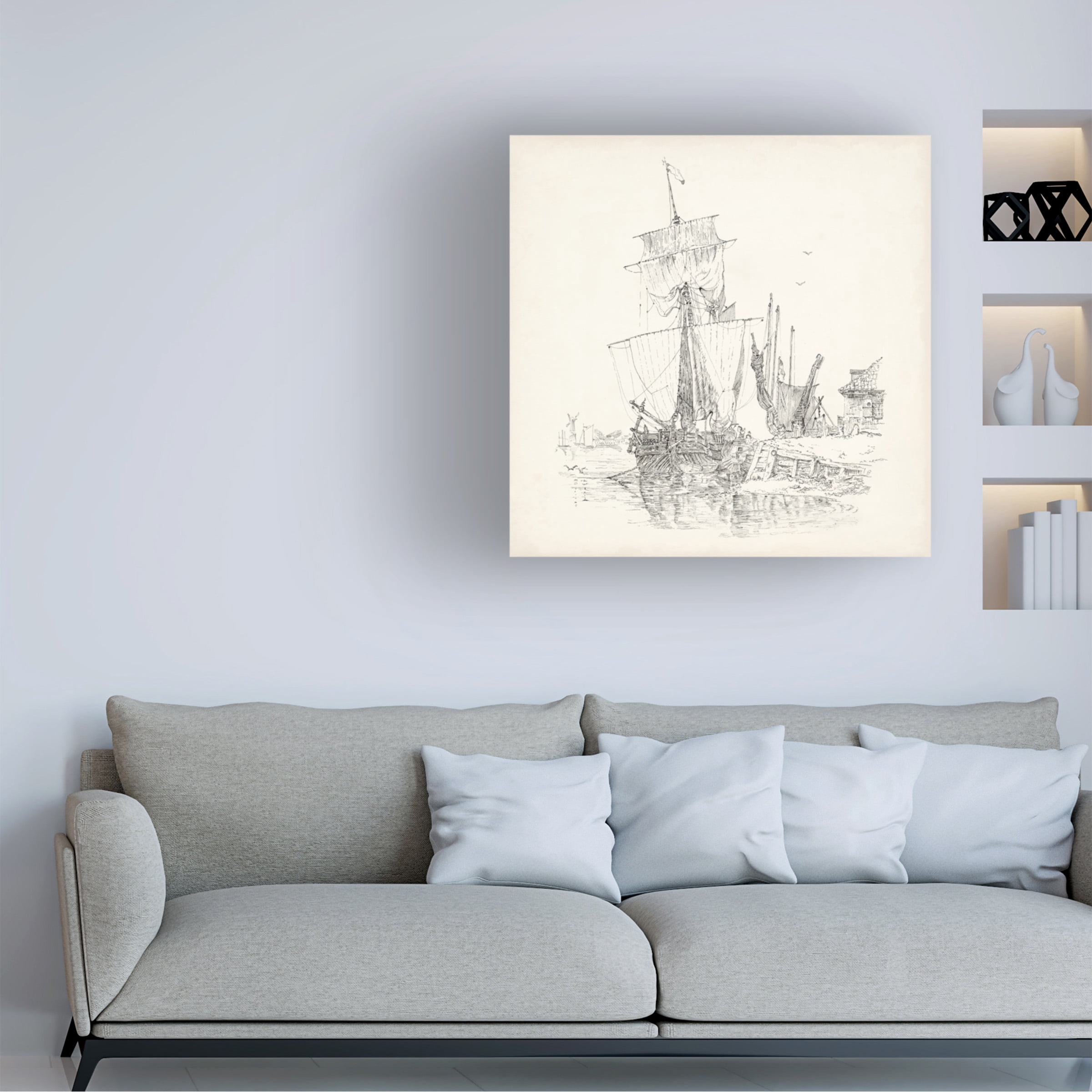 Richard Foust 'Antique Ship Sketch VII' Canvas Art