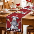 thumbnail image 5 of Red Vintage Gnomes Table Runner - 70 Inch Long Black Checkered Retro Art Cotton and Linen Blended Dress Scarves Farmhouse Table Runner for Kitchen Dining, Coffee Table, 13" x 70", 5 of 8