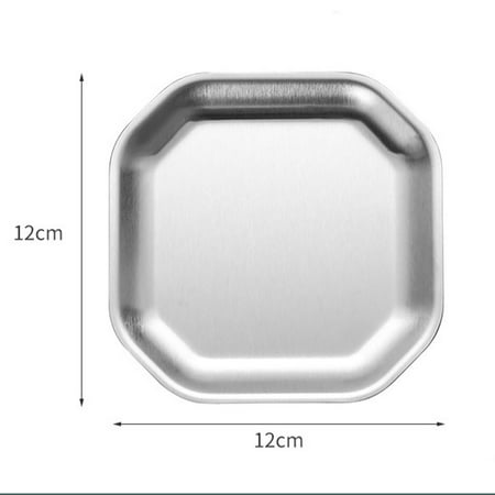 

SUNFEX 12-15Cm Diameter Plate Stainless Steel Tableware Dinner Food Container Dishes