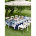 thumbnail image 3 of Outdoor Tablecloth with Umbrella Hole and Zipper, Navy Blue Christmas Rectangle Table Cloth 60x84 Inch Waterproof Tablecloth, Poinsettia Xmas Ball Berry Winter Picnic Table Cover for Patio Camping, 3 of 7