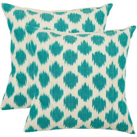 Safavieh Polka Dots Aqua Pillow, Set of 2