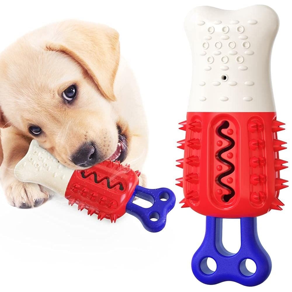 LNKOO Dog Cooling Chew Toy for Teething, Freezable Chew Toys 360° Clean