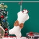 thumbnail image 4 of Billuyoard Medias de punto de Navidad con lazo, bolsa de regalo encantadora reutilizable para festival, calcetines decorativos para regalo que ahorran Kits de decoración para fiestas Blanco Billuyoard HA070095-03, 4 of 6